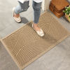 Picture of HIYARD Sturdy Front Door Mat, Absorbent Muddy Dirt Resist Welcome Door Mats Outdoor Indoor, Stain and Fade Resistant, Non-Slip Backing Entry Mat Low Profile Doormat for Entryway, 29×17, Beige