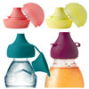 Picture of Boon Snug Sip Universal Water and Juice Silicone Bottle Toppers - Soft Spout Conversion Caps with Spill Proof Valves - Silicone Bottle Covers for Travel - Includes 4 Bottle Toppers and 4 Cases