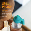 Picture of Boon Snug Sip Universal Water and Juice Silicone Bottle Toppers - Soft Spout Conversion Caps with Spill Proof Valves - Silicone Bottle Covers for Travel - Includes 4 Bottle Toppers and 4 Cases