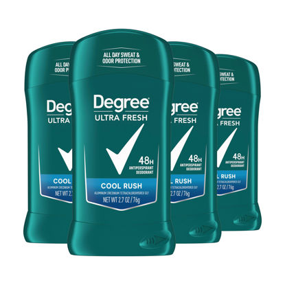 Picture of Degree Men Ultra Fresh Antiperspirant Deodorant Stick Cool Rush Pack of 4 for 48H Sweat and Odor Protection for Men, 2.7 oz