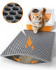 Picture of Powools Cat Litter Mat - 23.2" x 14.6" Small Litter Box Mat with Double Layers, Urine-Proof and Non-Slip Litter Trapping Mat, Easy to Clean Kitty Litter Mats for Floor, Scatter Control, Grey