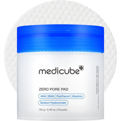 Picture of Medicube Zero Pore Pads 2.0, Dual-Textured Facial Toner Pads for Exfoliation and Pore Care with 4.5% AHA Lactic Acid & 0.45% BHA Salicylic Acid, Ideal for All Skin Types, Korean Skin Care (70 Pads)
