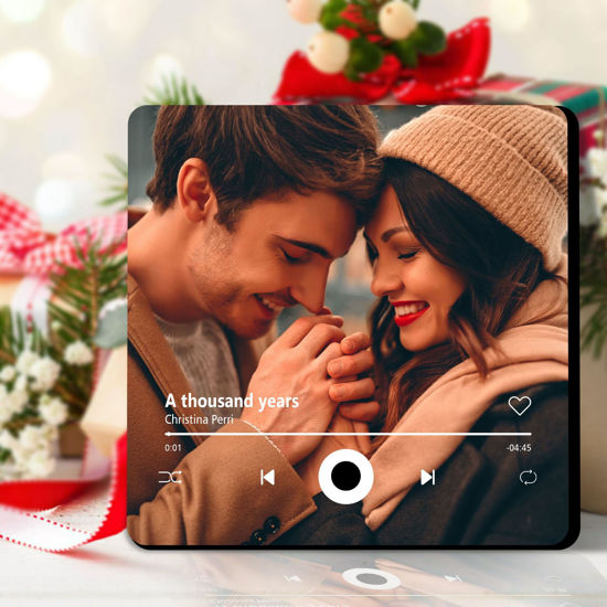 Picture of Custom Fridge Magnet Music Album Fridge Sticker Spotify Plaque Magnet Player with Photo Song Christmas Valentine's Day Personalized Gifts for Couples Music Lovers(Style04)