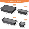 Picture of SpaceHacks 25 PCS Plastic Drawer Organizer Set, 4-Size Versatile Organizer Trays & storage Bins for Makeup, Jewelry, and Gadgets in Bathroom, Bedroom and Office, Black