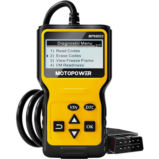 Picture of MOTOPOWER MP69033 Car OBD2 Scanner Code Reader Engine Fault Scanner CAN Diagnostic Scan Tool for All OBD II Protocol Cars Since 1996, Yellow