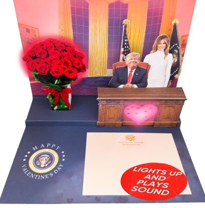 Picture of Donald Pop Up Valentine Card with Light & Sound - Funny Valentines Day Card for Men and Women, Mom & Dad Card Says Valentine Message in Trump's REAL Voice, Best Vday Card for Husband or Wife