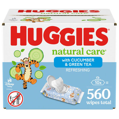 Picture of Huggies Natural Care Refreshing Baby Wipes, Hypoallergenic, Scented, 10 Flip-Top Packs (560 Wipes Total), Packaging May Vary