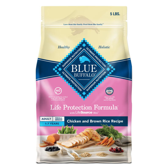 Picture of Blue Buffalo Life Protection Formula Adult Small Breed Dry Dog Food, Supports High Energy Needs, Made with Natural Ingredients, Chicken & Brown Rice Recipe, 5-lb. Bag