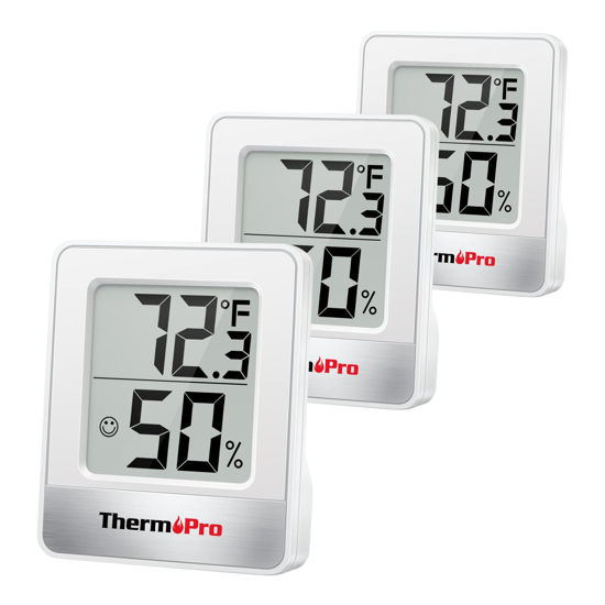 Picture of ThermoPro TP49 3 Pieces Digital Hygrometer Indoor Thermometer Humidity Meter Mini Hygrometer Thermometer with Temperature and Humidity Monitor Room Thermometer