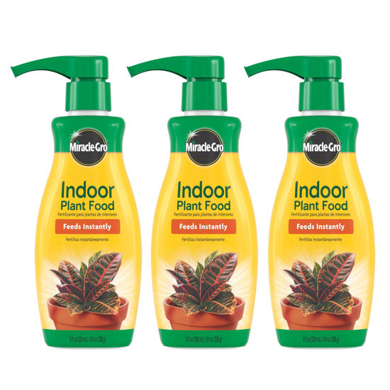 Picture of Miracle-Gro Indoor Plant Food, Liquid Plant Food for Houseplants, Snake Plants, Peace Lilies, Flowers, Vegetables, Herbs and More, 8 oz., 3-Pack