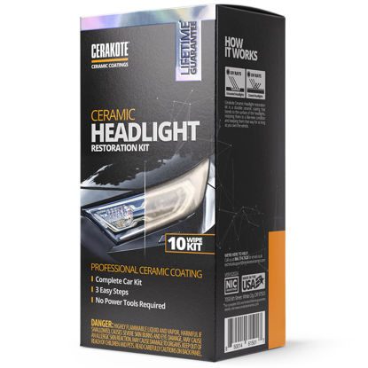 Picture of CERAKOTE® Ceramic Headlight Restoration Kit - Guaranteed To Last As Long As You Own Your Vehicle - Brings Headlights Back to Like New Condition - No Power Tools Required - 10 Wipe Kit