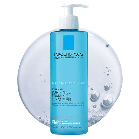 Picture of La Roche-Posay Toleriane Purifying Foaming Facial Cleanser, Oil Free Face Wash for Oily Skin with Niacinamide, Pore Cleanser Won’t Dry Out Skin, Unscented