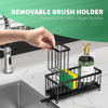 Picture of Cisily Sponge Holder for Kitchen Sink, Sink Caddy with High Brush Holder, Kitchen Sink Organizer Countertop Rustproof 304 Stainless Steel, Soap Dispenser Kitchen Organizers and Storage Essentials