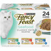 Picture of Purina Fancy Feast Seafood Classic Pate Collection Grain Free Wet Cat Food Variety Pack - (Pack of 24) 3 oz. Cans
