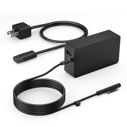 Picture of Surface Pro Charger 65W, Surface Laptop Charger for Microsoft Surface Pro 9/8/7+/7/6/5/4/3/X, Surface Laptop 5/4/3/2/1/Studio, Surface Book 2/1, Surface Go 3/2/1 with 8.8ft Power Cord