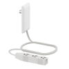 Picture of LIDER Flat-Face Outlet Extender with 3 Receptacles, Ultra-Thin Wall Plate Plug with Cord Extender and 3-Outlet Power Strip, 3ft Cord, LWE3-315-W, White