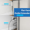 Picture of LIDER Flat-Face Outlet Extender with 3 Receptacles, Ultra-Thin Wall Plate Plug with Cord Extender and 3-Outlet Power Strip, 3ft Cord, LWE3-315-W, White