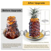 Picture of Fengzhe Al Pastor Skewer for Grill：Stainless Steel Vertical Skewer, Brazilian Spit Stand with 3 Spikes,2 Brushes,Ideal for Tacos Al Pastor,Shawarma, Kebabs on Smoker, Oven,with Fat Separator Tray.