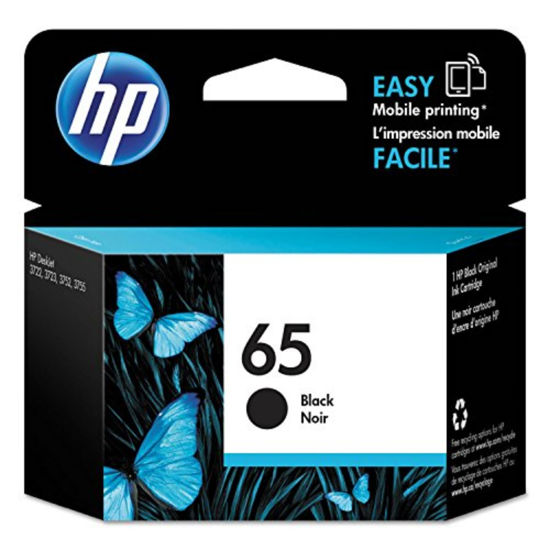 Picture of HP 65 Black Ink Cartridge | Works with HP AMP 100 Series, HP DeskJet 2600, 3700 Series, HP ENVY 5000 Series | Eligible for Instant Ink | N9K02AN