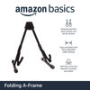 Picture of Amazon Basics Adjustable Guitar Folding A-Shape Frame Stand for Acoustic and Electric Guitars with Non-Slip Rubber and Soft Foam Arms, Fully Assembled, Black