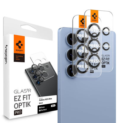 Picture of Spigen Camera Lens Screen Protector [GlasTR EZ Fit Optik Pro] Designed for Galaxy S25 Ultra [Case Friendly] - Black [2 Pack]
