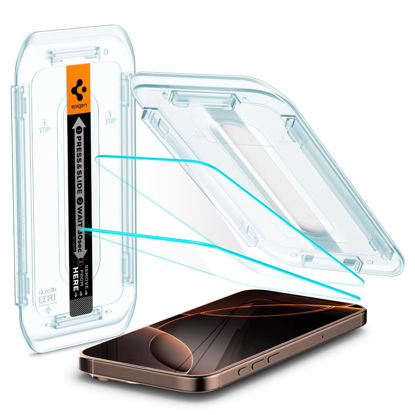 Picture of Spigen Tempered Glass Screen Protector [GlasTR EZ FIT] designed for iPhone 16 Pro Max [2 Pack]