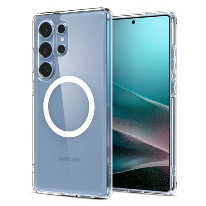 Picture of Spigen Ultra Hybrid MagFit Designed for Galaxy S25 Ultra Case [Qi2 Certified/Magnet for Galaxy] (2025) - Clear White