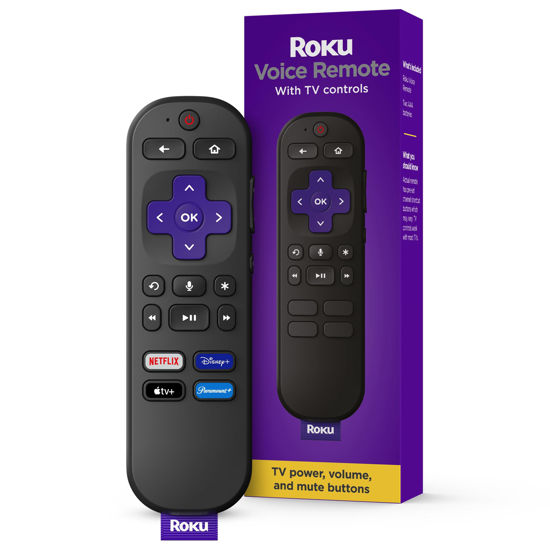Picture of Roku Voice Remote | TV Remote Control with Voice Control, TV Controls, Simple Setup, & Pre-Set App Shortcuts - Replacement Remote Compatible with Roku TV, Roku Players, & Roku Audio