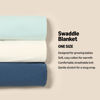 Picture of Amazon Essentials x Sofia Grainge Unisex Babies' Swaddle Blanket, Pack of 3, Ivory/Navy/Pale Green, One Size