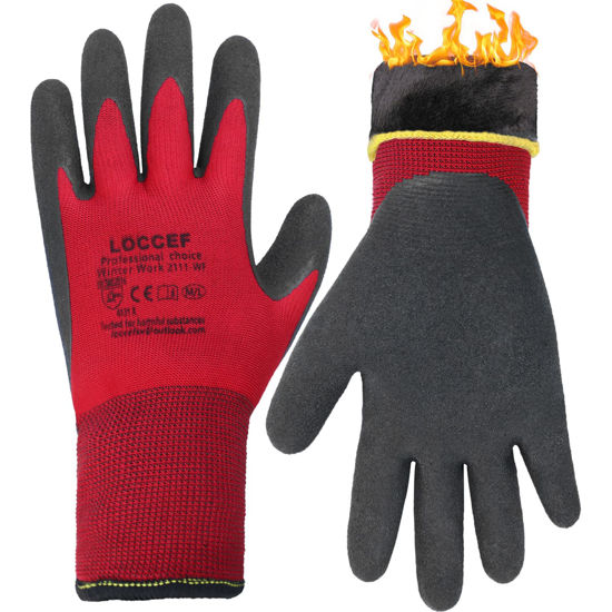 Picture of LOCCEF 2 Pairs Winter Work Gloves for Men and Women, Freezer Gloves for Work Below Zero, Thermal Insulated, Super Grip (L)