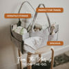 Picture of Parker Baby Diaper Caddy - Nursery Storage Bin and Car Organizer for Diapers and Baby Wipes - Oatmeal, Regular