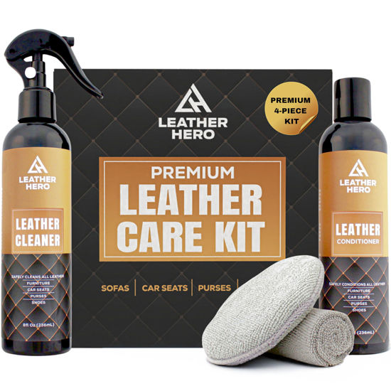 Picture of Leather Cleaner and Conditioner Kit - 5-Piece Set with Best Leather Cleaner for Couches, Sofas, Chairs, Furniture, and Car Interiors