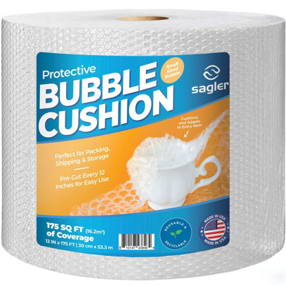 Picture of Bubble cusion for Packing & Moving - 12" Width X 175 FT - Bubble cusion for Moving, Extra Protection for Shipping, Packaging Boxes & Mailers, Perforated Every 12 IN, Clear Cushioning Wrap