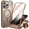 Picture of Miracase for iPhone 16 Pro Max Case 6.9'', [Bubble Free] Full-Body Bumper Phone case with Built-in Full Glass Screen &Lens Protector,Compatible with MagSafe,Drop Proof 16 Pro Max Cover,Desert Brown