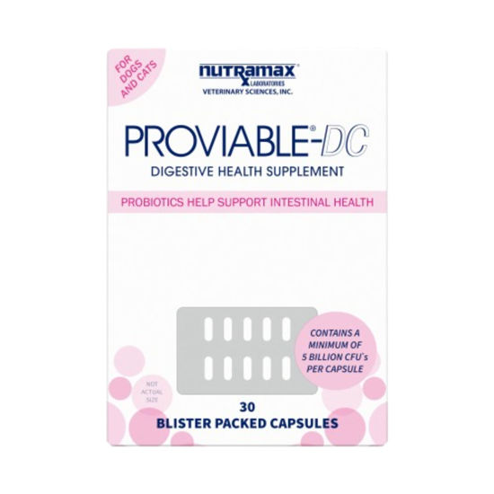 Picture of Nutramax Proviable Digestive Health Supplement Multi-Strain Probiotics and Prebiotics for Cats and Dogs - With 7 Strains of Bacteria, 30 Capsules