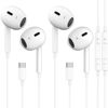 Picture of 2 Packs USB C Headphones for iPhone 16/15 Earbuds with Microphone & Volume Control HiFi Stereo Type C Earphones for Galaxy S23/S22/S21/S20/Ultra Note 10/20, for iPad Pro Pixel 7/6/6a/5/4 and More