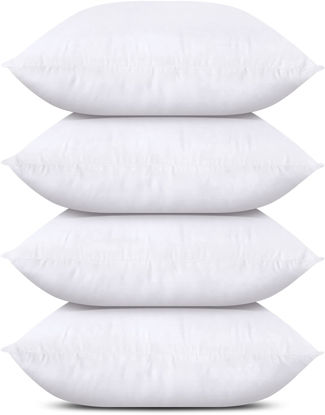 Picture of Utopia Bedding Throw Pillows (Set of 4, White), 18 x 18 Inches Pillows for Sofa, Bed and Couch Decorative Stuffer Pillows