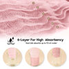 Picture of Yoofoss Muslin Baby Bibs 10 Pack Bandana Bibs 100% Cotton 6-Layer Soft Absorbent Drool Bibs for Boys and Girls, Pink Flower