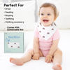 Picture of Yoofoss Muslin Baby Bibs 10 Pack Bandana Bibs 100% Cotton 6-Layer Soft Absorbent Drool Bibs for Boys and Girls, Pink Flower