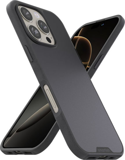 Picture of Smartish® iPhone 16 Pro MagSafe Case - Gripmunk Magnetic Slim Case [Lightweight + Protective] Thin Grip Cover with Microfiber Lining for Apple iPhone 16 Pro - Black Tie Affair