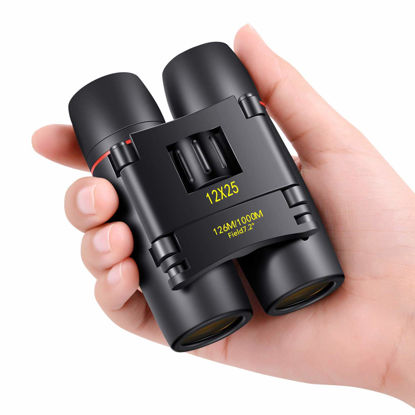 Picture of POLDR 12X25 Small Pocket Binoculars Compact Adults,Mini Kids Binoculars Boys for Bird Watching,Concert Theater Opera