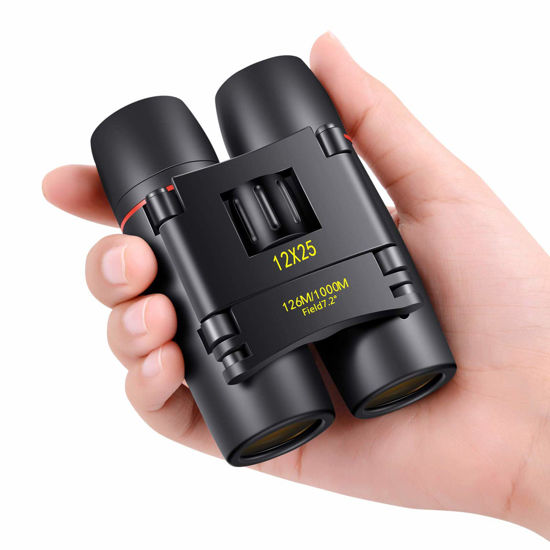 Picture of POLDR 12X25 Small Pocket Binoculars Compact Adults,Mini Kids Binoculars Boys for Bird Watching,Concert Theater Opera