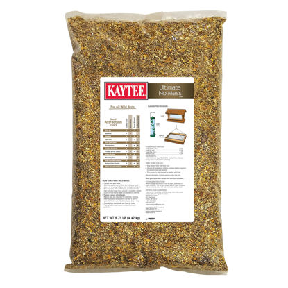 Picture of Kaytee Wild Bird Ultimate No Mess Wild Bird Food Seed For Cardinals, Finches, Chickadees, Nuthatches, Woodpeckers, Grosbeaks, Juncos and Other Colorful Songbirds, 9.75 Pound
