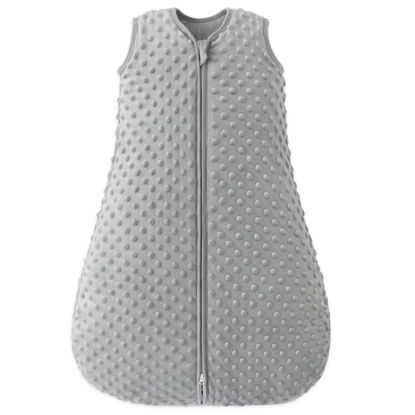 Picture of FILLEEP Fleece Baby Sleep Sack 6-12 Months 2.5 Tog with Plush Dots, Winter Baby Wearable Blanket for Infant Toddler Sleeping Sack 2-Way Zipper Warm Sleep Sack, Grey