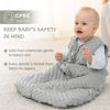 Picture of FILLEEP Fleece Baby Sleep Sack 6-12 Months 2.5 Tog with Plush Dots, Winter Baby Wearable Blanket for Infant Toddler Sleeping Sack 2-Way Zipper Warm Sleep Sack, Grey