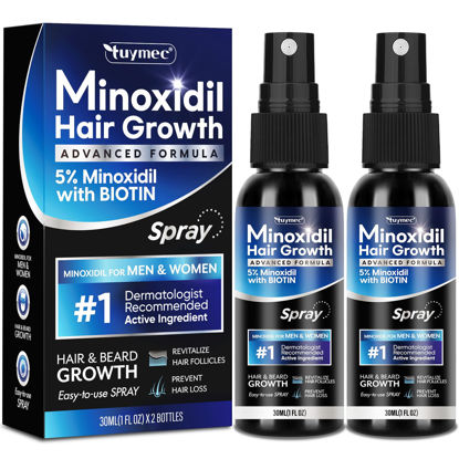 Picture of 5% Minoxidil Spray 2PCS, Minoxidil for Women Hair Growth, Minoxidil for Men Hair and Beard, Minoxidil Spray for Men and Women.