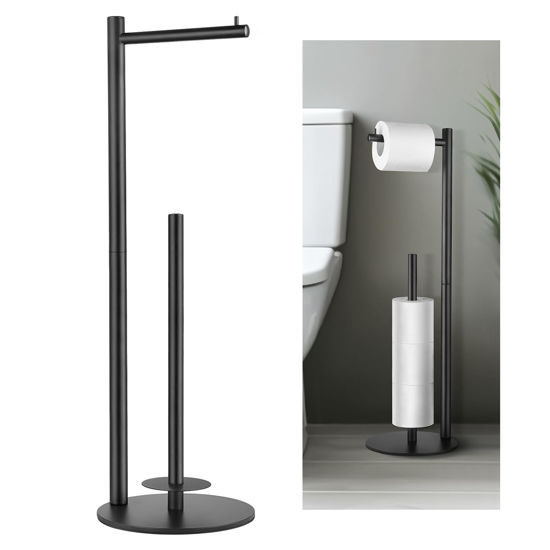 Picture of Toilet Paper Holder Stand, Toilet Paper Storage Standing, Standing Toilet Paper Stand, Standing Toilet Paper Holder with Storage, Bathroom Toilet Paper Roll Stand