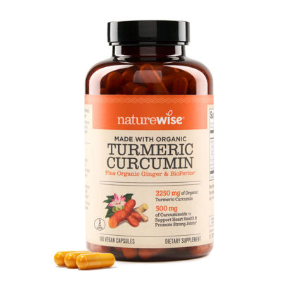 Picture of NatureWise Curcumin Turmeric 2250mg - 95% Curcuminoids & BioPerine Black Pepper Extract for Advanced Absorption - Daily Joint and Immune Health Support - Vegan, Non-GMO, 180 Count[60-Day Supply]