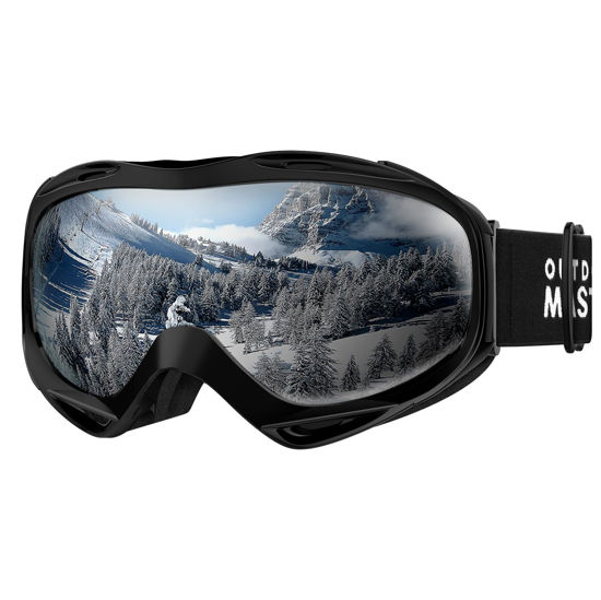 Picture of OutdoorMaster OTG Ski Goggles - Over Glasses Ski/Snowboard Goggles for Men, Women & Youth - 100% UV Protection (Black Frame + VLT 10% Grey Lens)