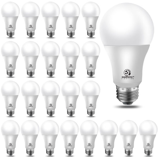Picture of Energetic 24-Pack A19 LED Light Bulb, 60 Watt Equivalent, Daylight 5000K, E26 Medium Base, Non-Dimmable LED Light Bulb, UL Listed